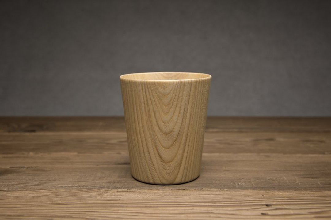 高桥工艺 手工 木头 木杯  M  size KAMI Glass Wide  M - 茶具/茶杯 - 木头 咖啡色