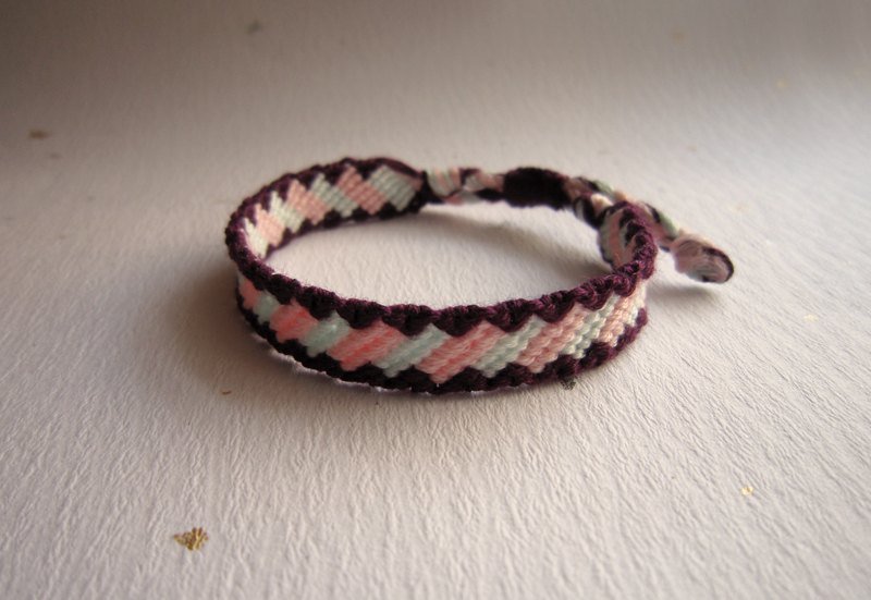 夹心饼干 幸运绳编织手环 (可选色) - 手链/手环 - 棉．麻 紫色