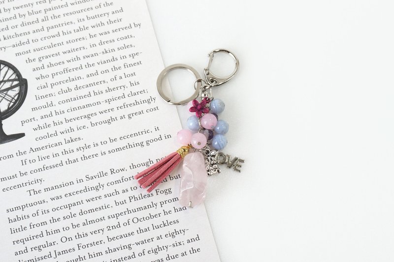 粉晶钥匙圈 - 钥匙链/钥匙包 - 宝石 粉红色