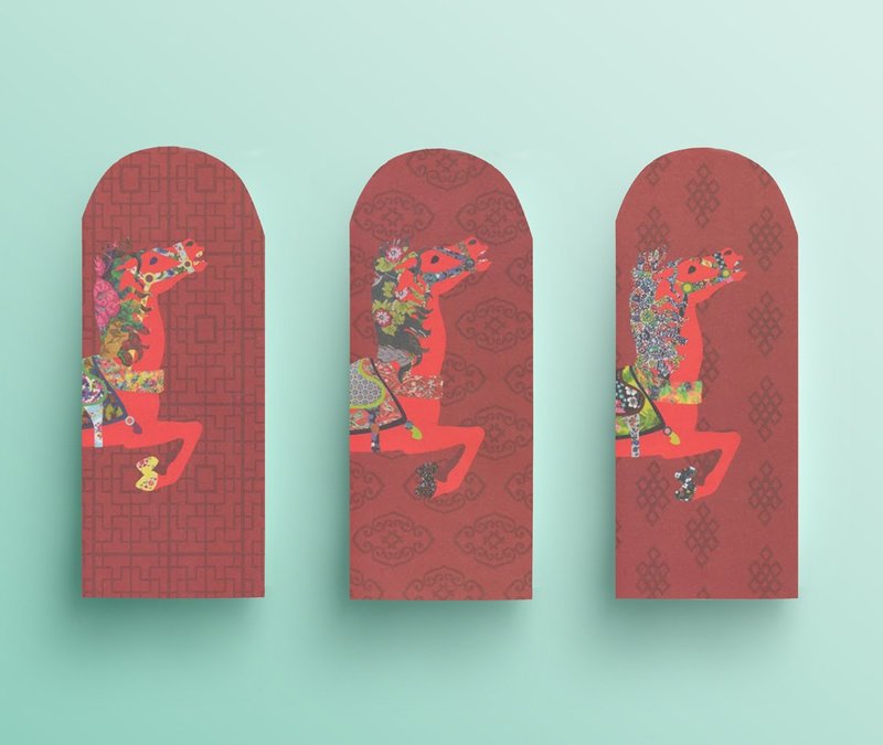 【旋转木马】系列 ｜ Carousel Series < 3 入 > - 红包/春联 - 纸 红色