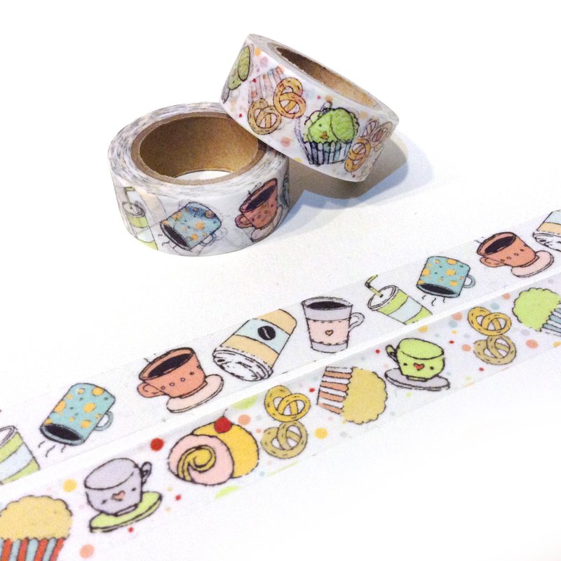 TAPEHOLIC纸胶带 | 下午茶时光 2入装 [限量] - 纸胶带 - 纸 白色
