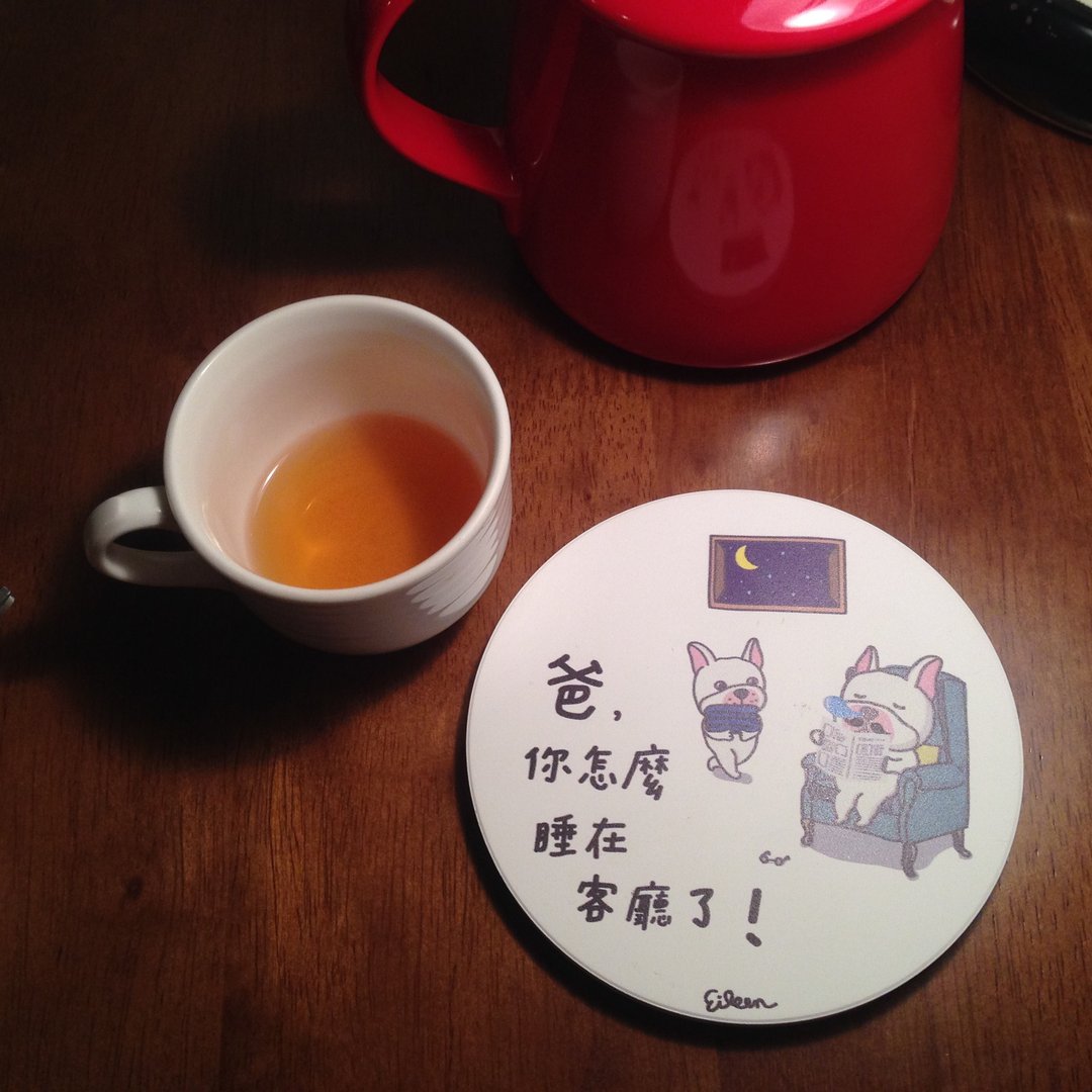 爸爸别睡在客厅了 │ 陶瓷吸水杯垫 - 杯垫 - 瓷 白色