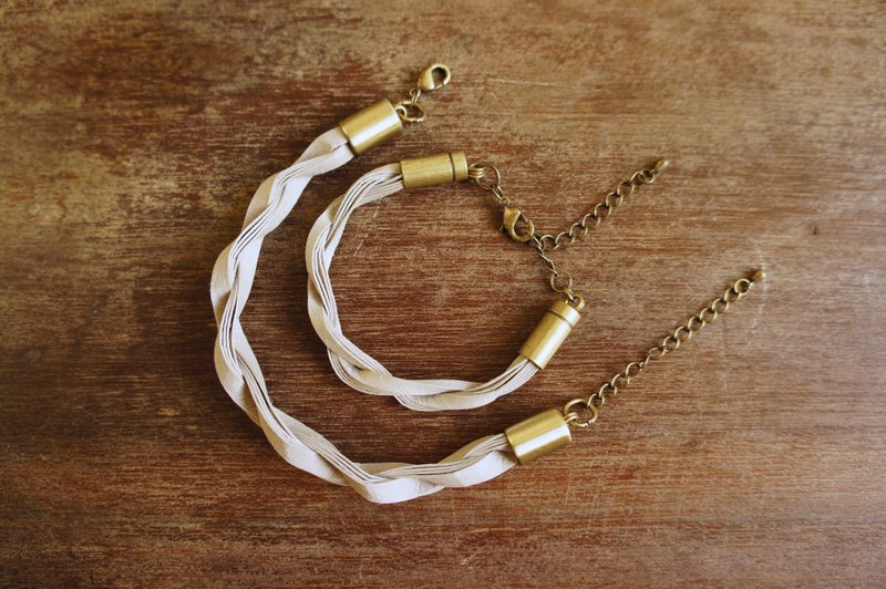 原色系列编织款- 双股螺旋流转原色手链 (女款/中性/原色材质/质感好/特殊设计）- 水泥灰 - 手链/手环 - 水泥 灰色