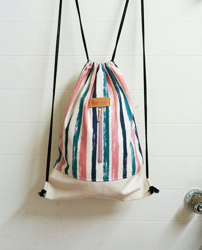 ☚ 可人儿后背束口包 _ 粉红拉炼 _ 粉嫩刷色款 ☛ - 侧背包/斜挎包 - 其他材质 粉红色