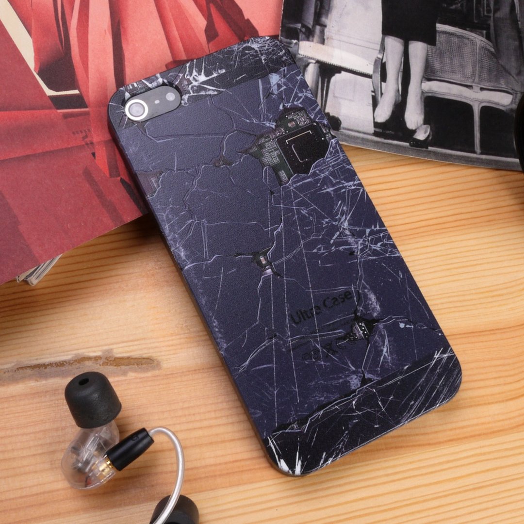 香港原创设计 黑色裂开图案2 iPhone X,  iPhone 8,  iPhone 8 Plus,  iPhone 7, iPhone 7 Plus, iphone 6/6S , iphone 6/6S PLUS, Samsung Galaxy Note 7 透明手机壳 - 手机壳/手机套 - 塑料 黑色