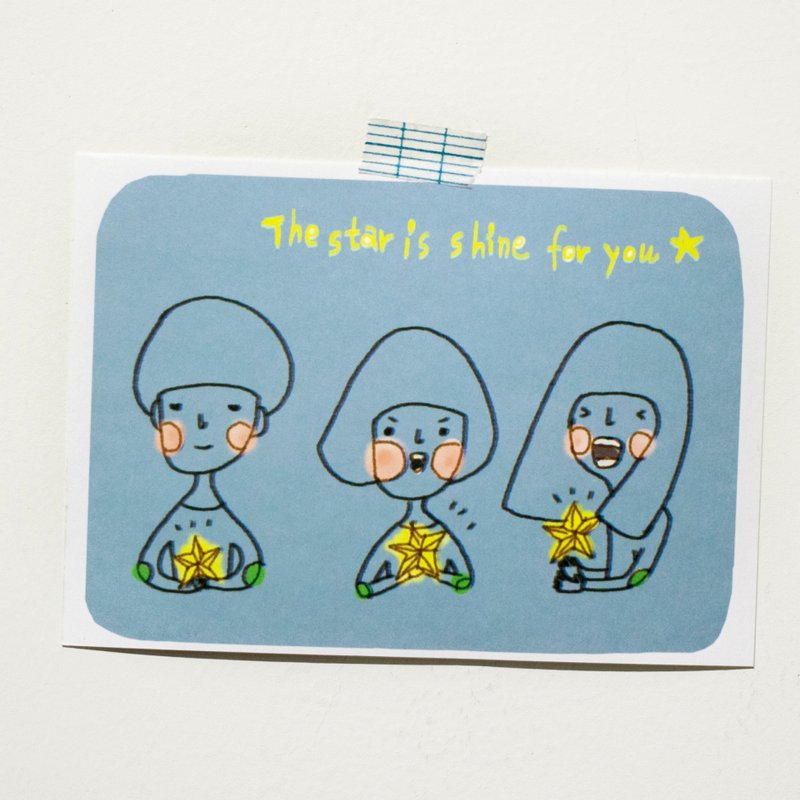 闪闪明信片 - 卡片/明信片 - 纸 蓝色