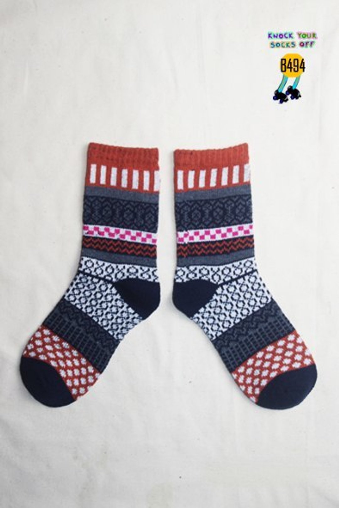 灰蒙蒙民族针织袜!!夏漪眺=knock your socks off !! - 袜子 - 其他材质 灰色