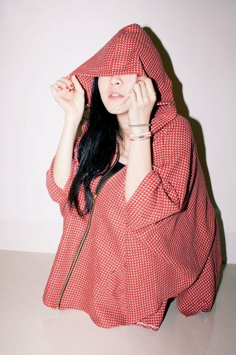 洋嘎YOUNGA红色锯齿下摆小千鸟纹毛呢斗篷 - 其他 - 其他材质 红色