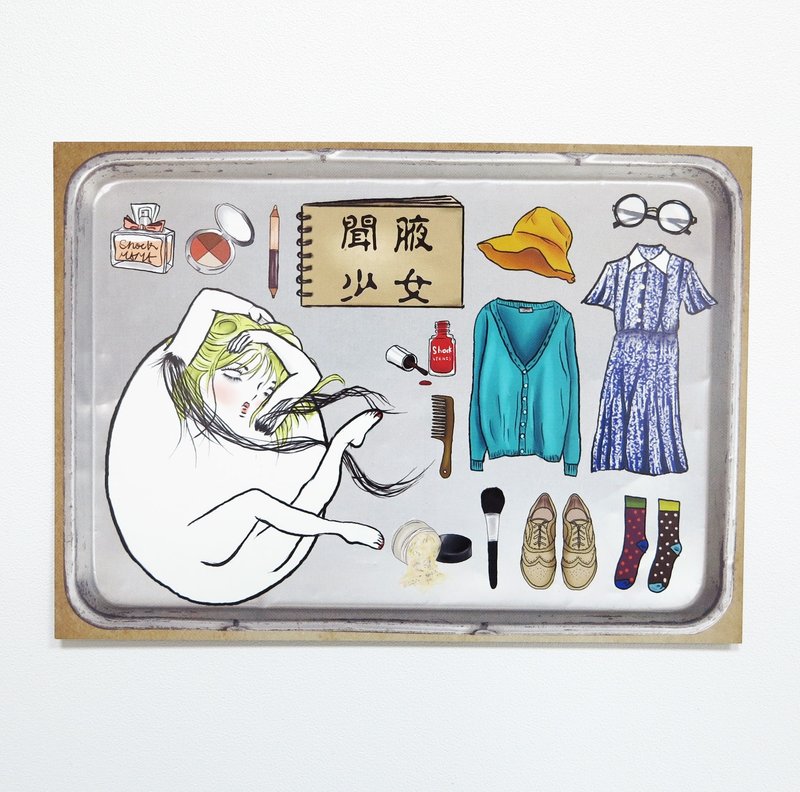 闻腋少女 明信片 - 卡片/明信片 - 纸 金色