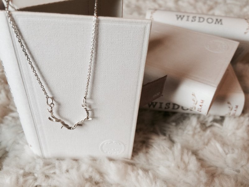 QLAM 手工 纯银项链 - 如鹿切慕 - 福音饰品 - 鹿角 渴慕 圣经 鹿 - 项链 - 其他金属 灰色