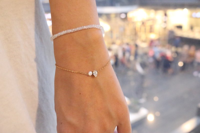 手链 珍珠 水晶 - 尖角 - - 手链/手环 - 宝石 白色