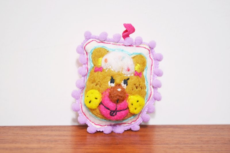 甜点熊/别针钥匙圈 - 钥匙链/钥匙包 - 羊毛 