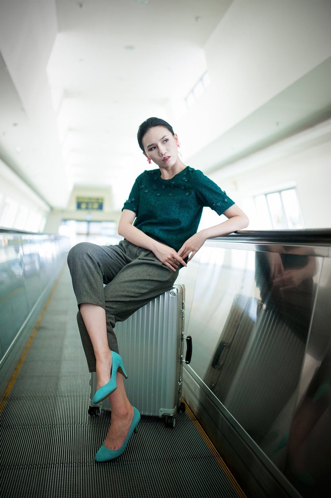 Loren 蕾丝贴花上衣 - 女装上衣 - 其他材质 绿色
