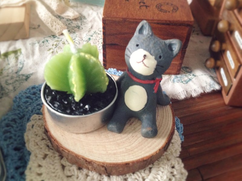 仙人掌动物烛台 - 蜡烛/烛台 - 木头 咖啡色