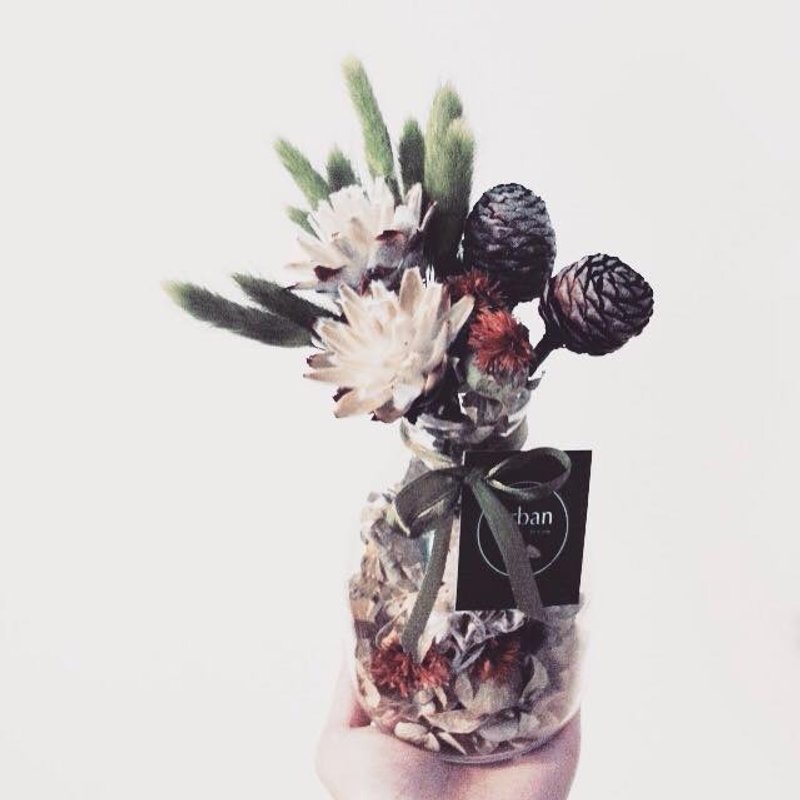 ◥透明的友谊干燥花果插花礼物盆/香氛/干燥花盆 - 植栽/盆栽 - 植物．花 紫色