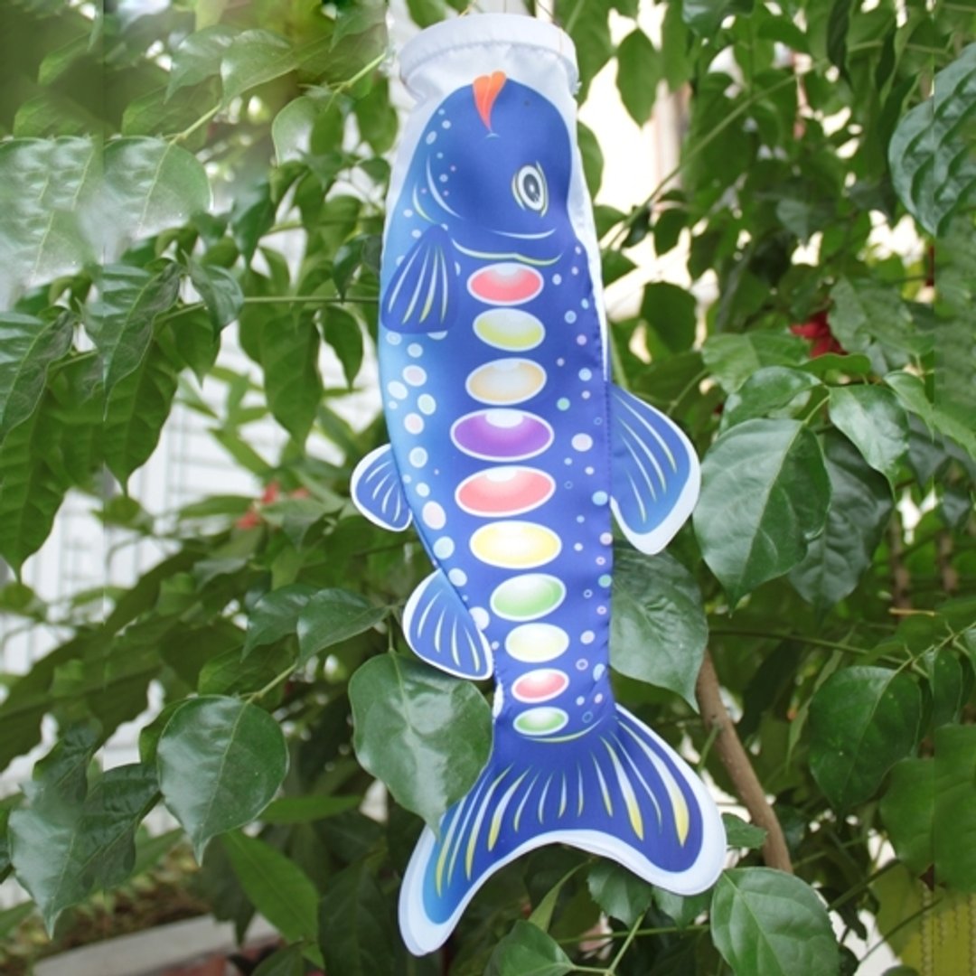 台湾国宝鱼[樱花钩吻鲑]鱼旗30CM (蓝) - 摆饰 - 其他材质 蓝色