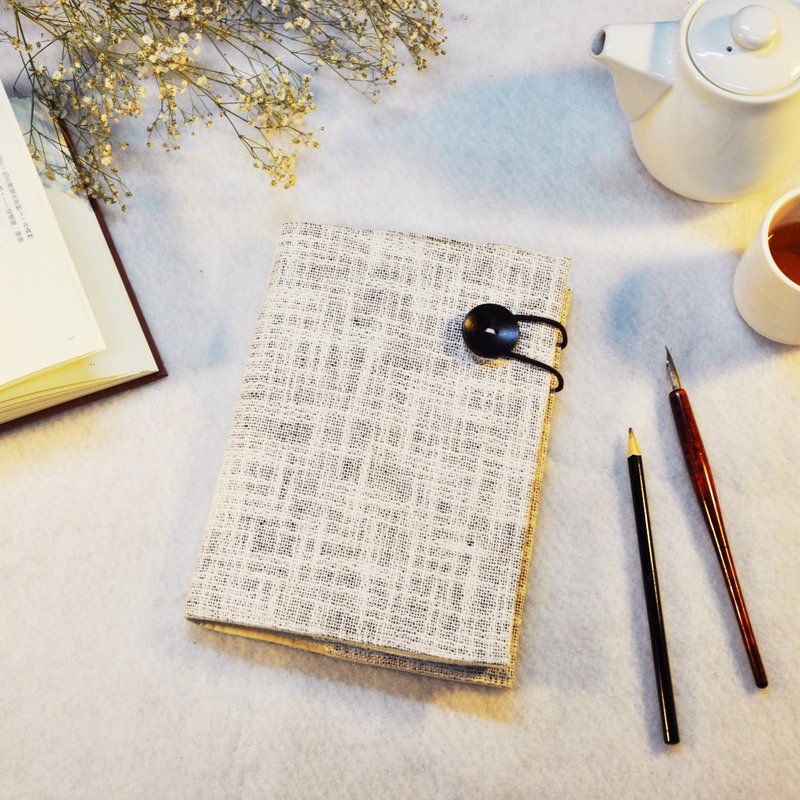 手作书衣笔记本【非诚勿扰】白黑双色帆布款 (A5) - 笔记本/手帐 - 其他材质 白色