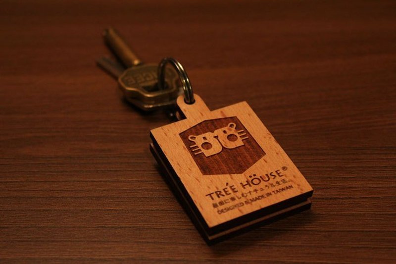 狮子半身造型镜子钥匙圈-Lion mirror key chain - 其他 - 木头 