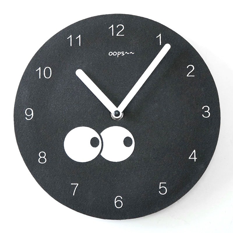 U-PICK原品生活 黑色毛毡超静音扫秒机芯卧室挂钟-怪兽 Beattles - 摆饰 - 羊毛 黑色