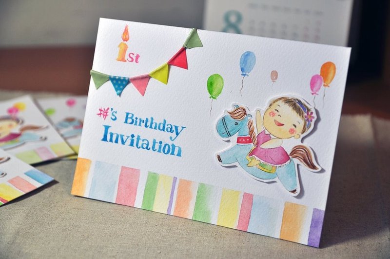 定制化手绘水彩手工卡片 - 卡片/明信片 - 纸 多色