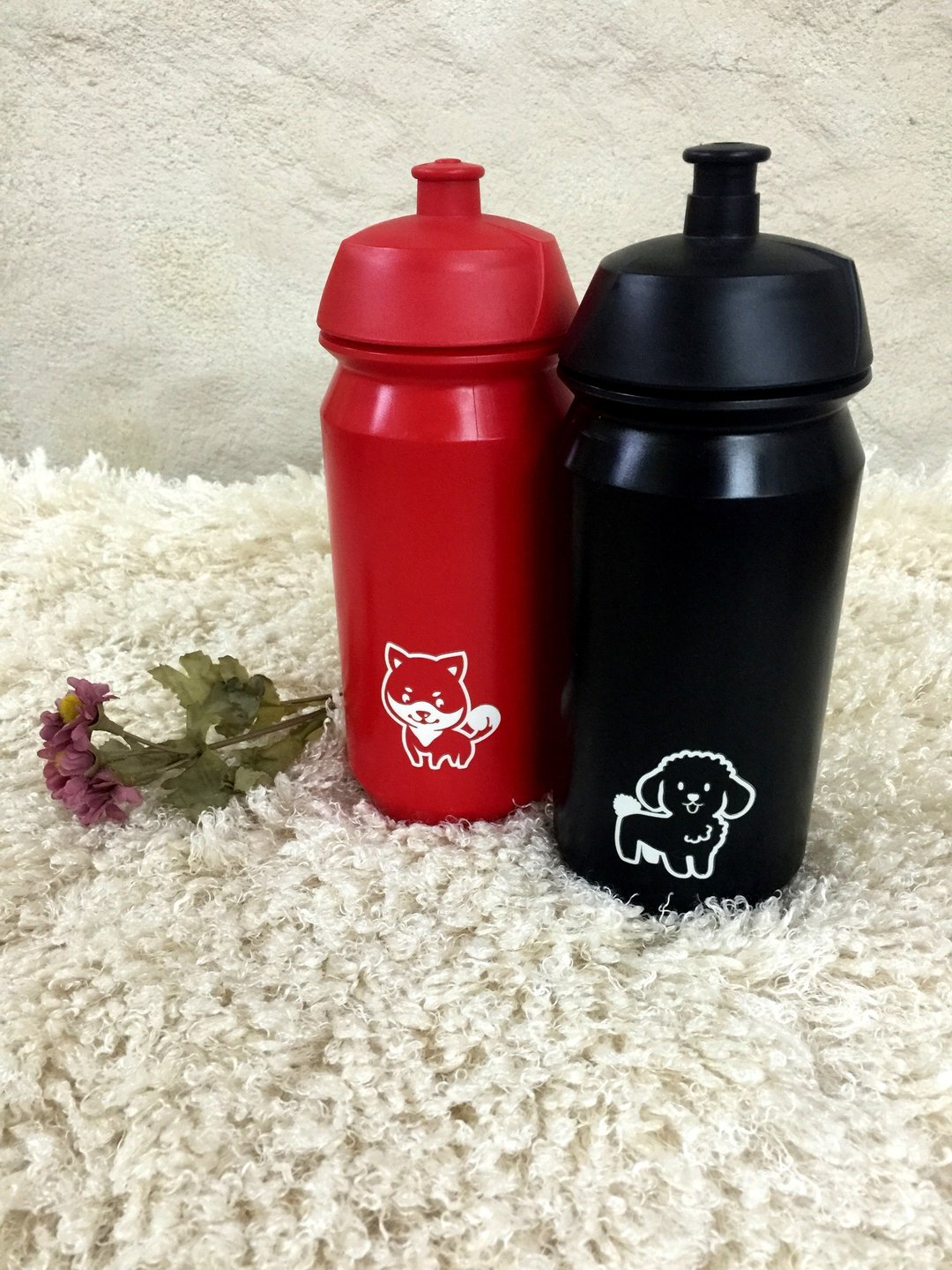 [反光宠物贴纸] 萌犬贵宾.运动水壶贴.防水防刮.设计师款.NINKYPUP - 贴纸 - 纸 白色