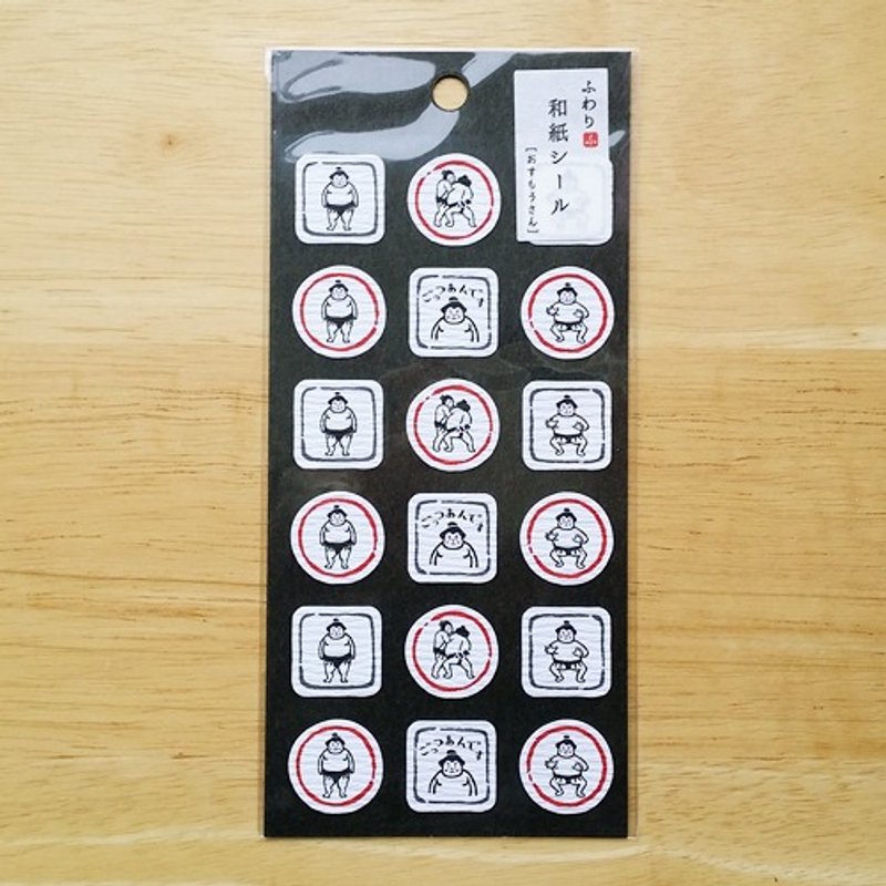 日本 伊予和纸 Fuwari 和纸贴纸【相扑力士-2(FW37005)】 - 贴纸 - 纸 黑色
