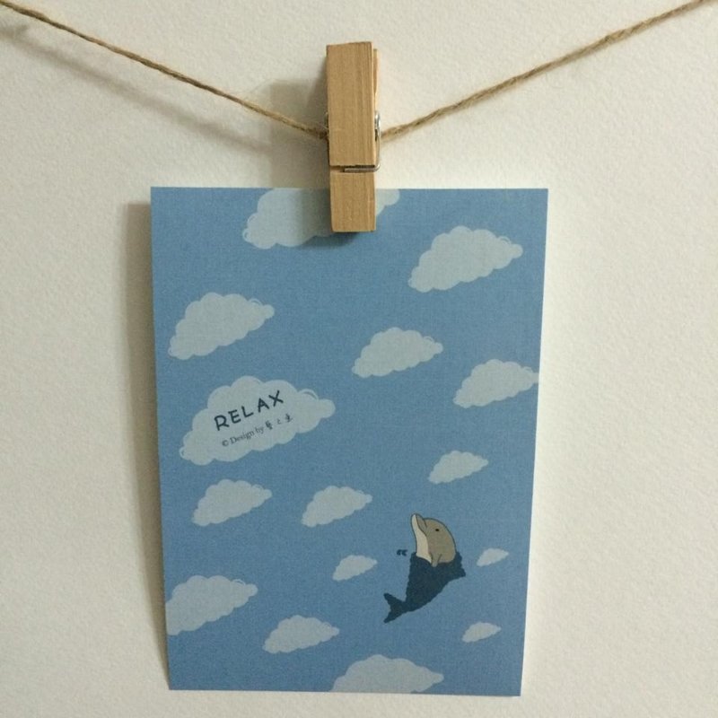 《艺之鱼》Relax 卡片 明信片 --C0060 - 卡片/明信片 - 纸 蓝色