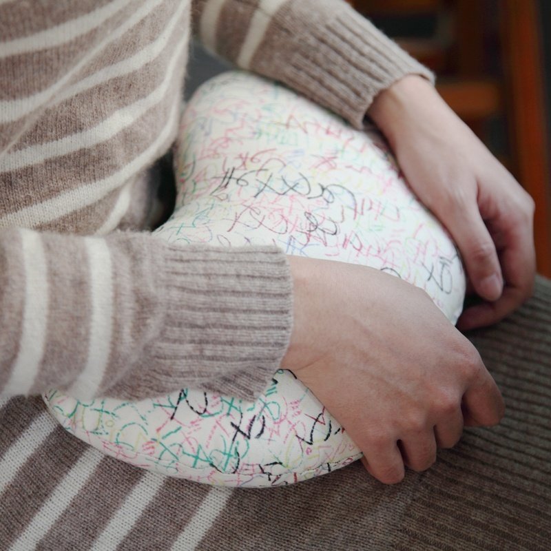 豆枕 - 涂鸦 - 玩偶/公仔 - 棉．麻 白色