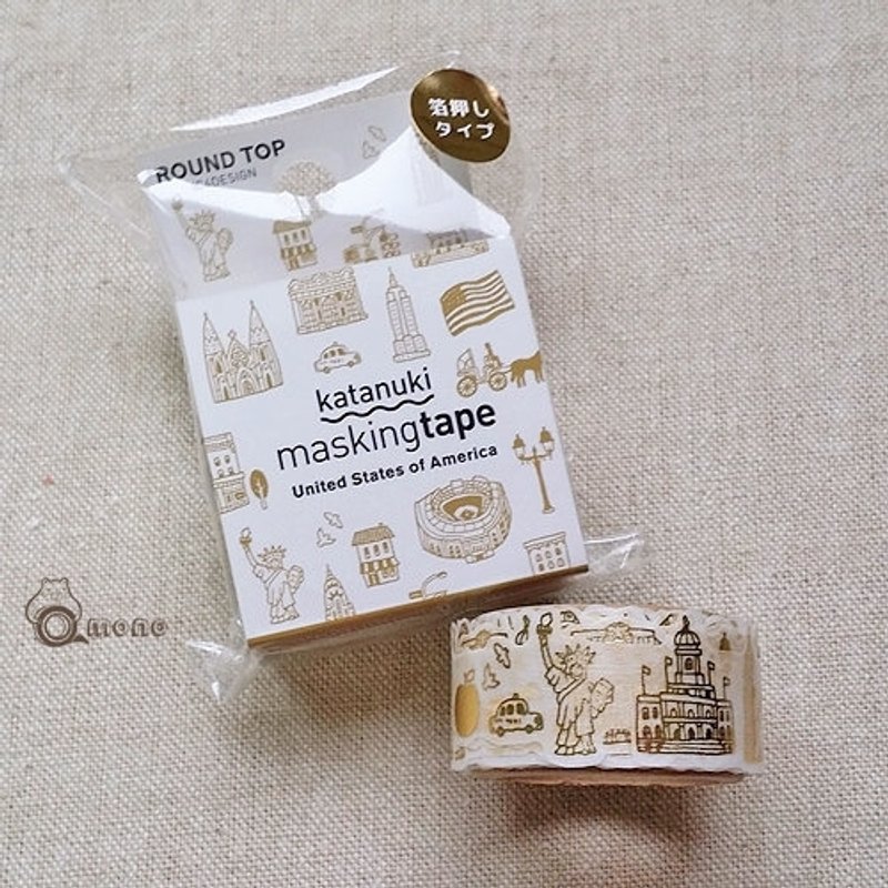 ROUND TOP 箔押花边和纸胶带【美国-烫金 (RT-MK-031)】自由女神 - 纸胶带 - 纸 金色