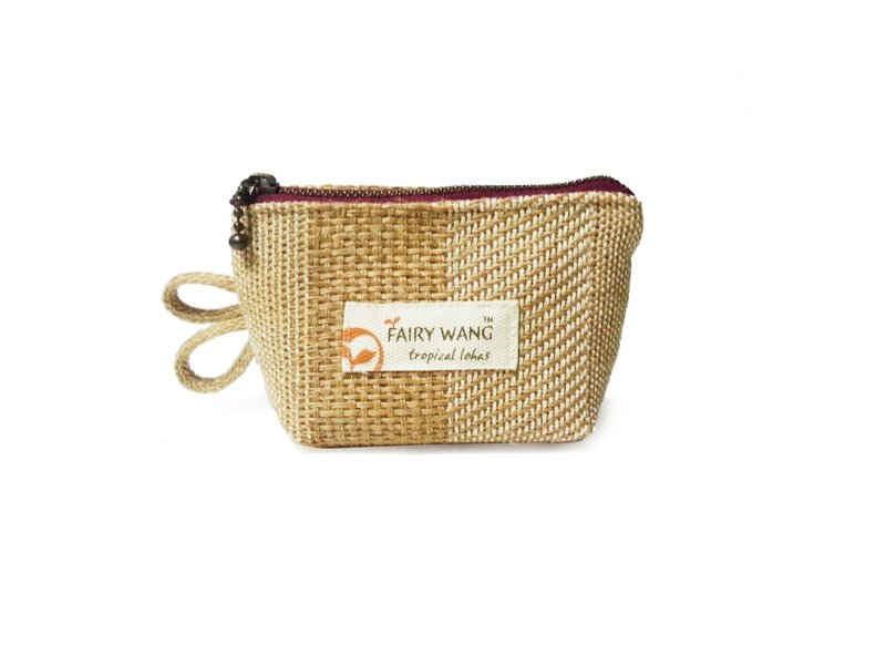 亲亲鱼嘴亚麻小包 - 零钱包 - 其他材质 紫色