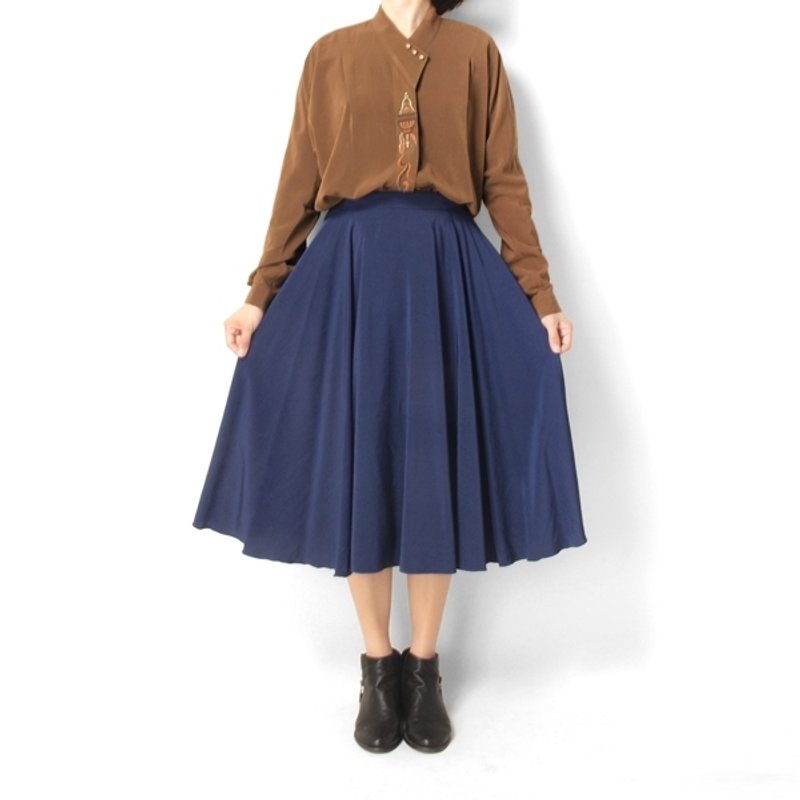 │moderato│古典刺绣图腾连袖古着衬衫│森林复古.英伦.文艺青年 - 女装衬衫 - 其他材质 咖啡色