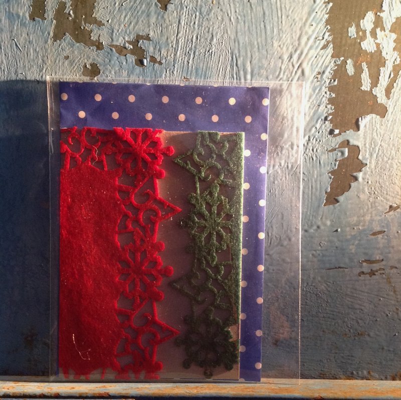 圣诞卡片—圣诞红的雪花 - 卡片/明信片 - 纸 红色