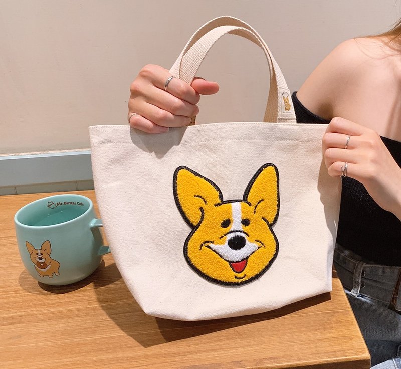 独家手制 柯基Corgi 午餐袋 - 手提包/手提袋 - 棉．麻 