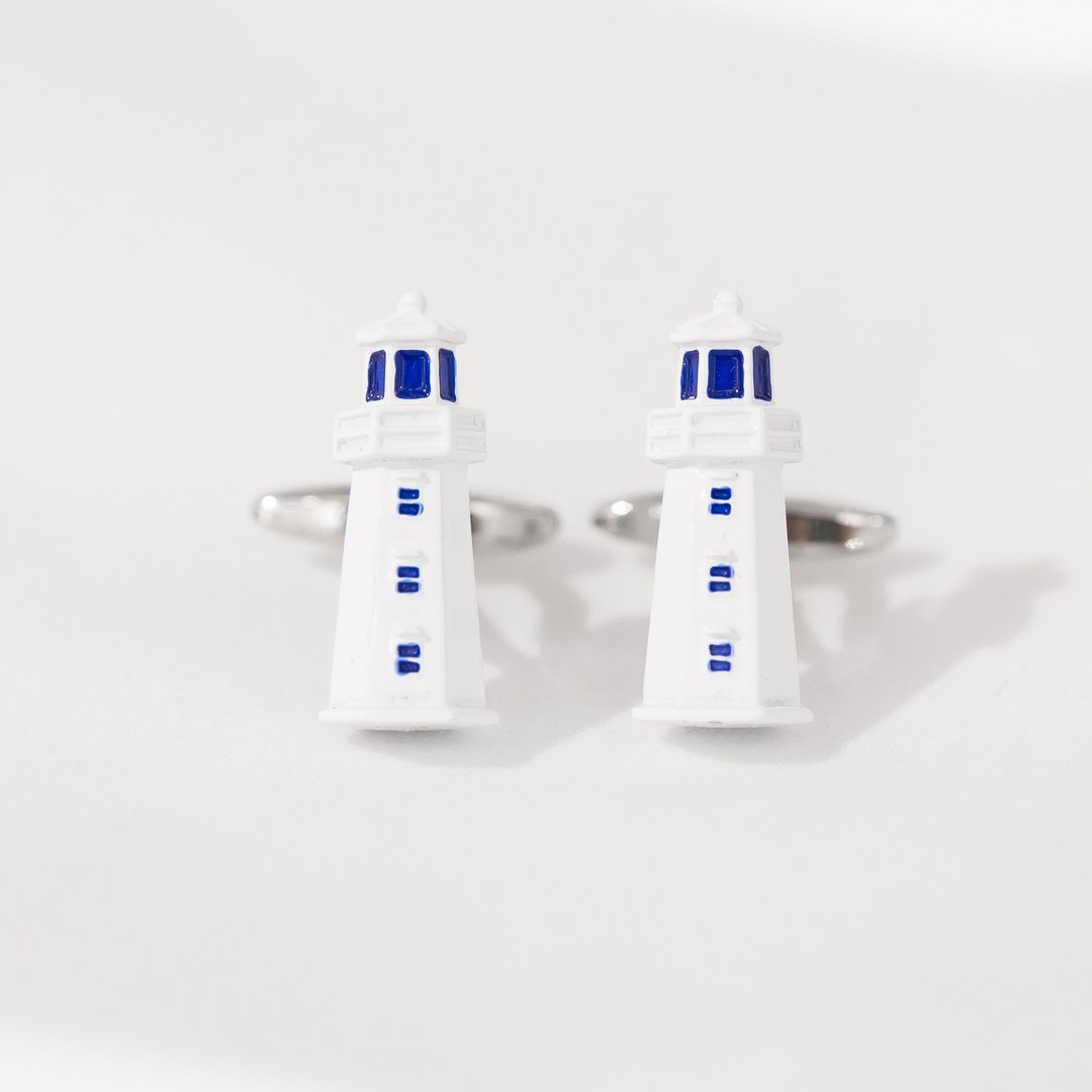 海洋 灯塔袖扣 LIGHT TOWER CUFFLINKS - 袖扣 - 其他金属 