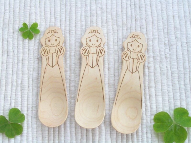 日本藤芸童话故事系列- 白雪公主 - 餐刀/叉/匙组合 - 木头 多色