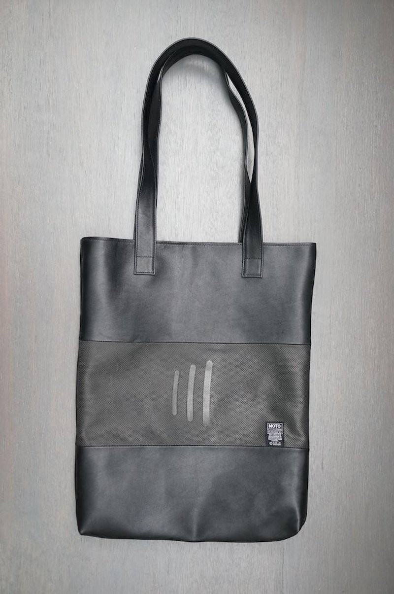 【MOTO 250cc】－Tote Bags/购物袋/托特包_08228 - 手提包/手提袋 - 真皮 黑色