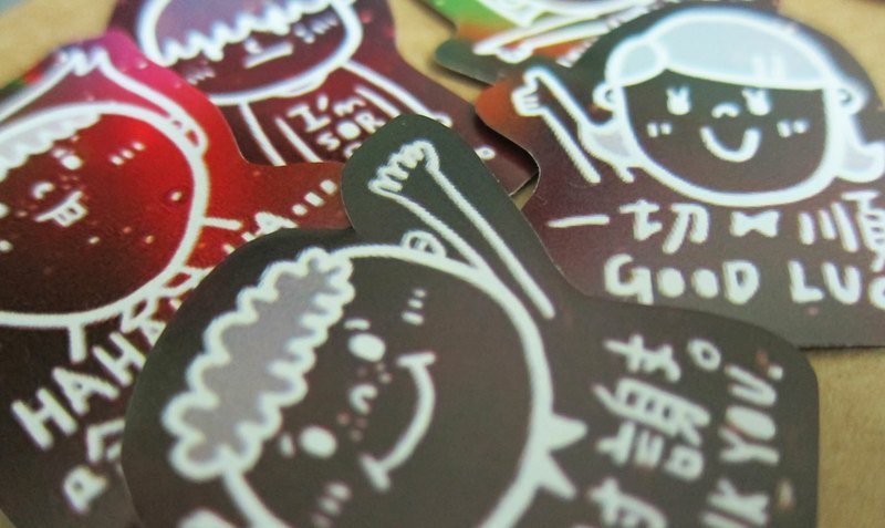 WORD MAN /Magai's sticker - 贴纸 - 纸 黑色