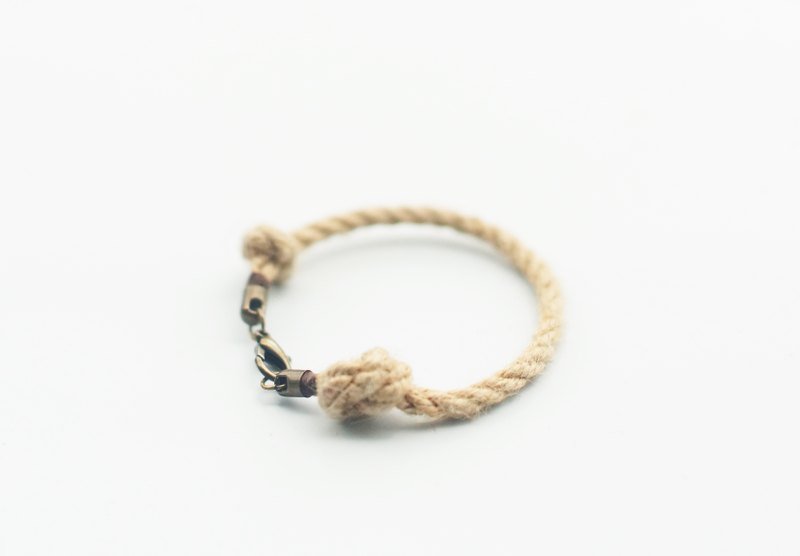 简约航海风 小双结粗麻绳手带 by Captain Ryan - Tiny Knots Bracelet by Captain Ryan - 手链/手环 - 其他金属 金色