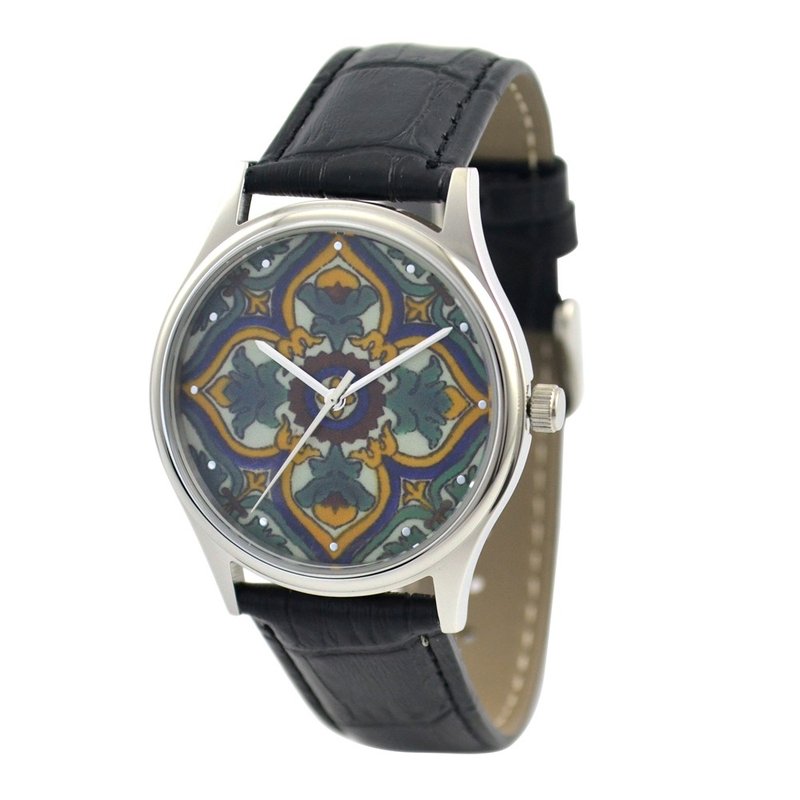 圣诞礼物 - 艺术磁砖花纹手表 - 全球包邮 - 女表 - 其他金属 多色