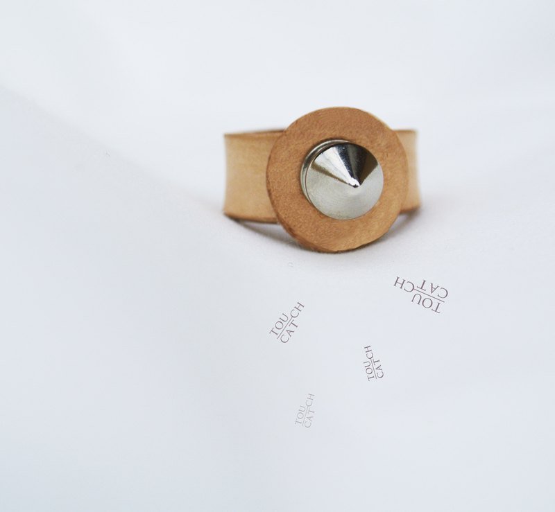 【 无瑕 】戒指 铆钉 牛皮  手工 礼物 - 戒指 - 真皮 多色