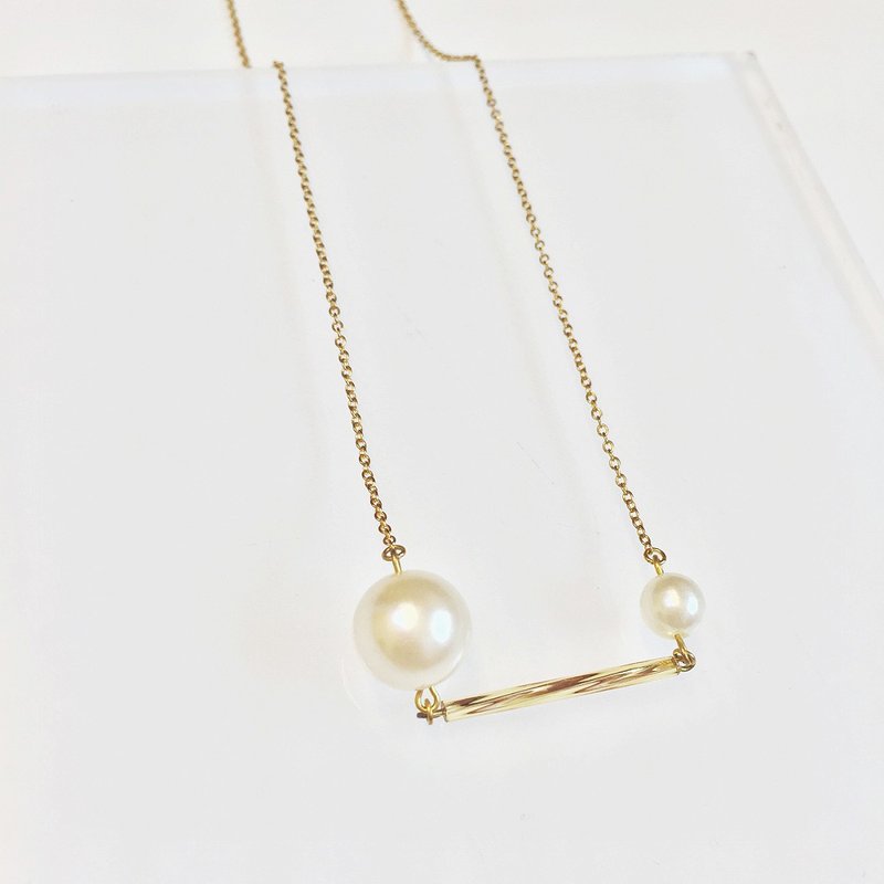 Marygo［点线珍珠玻璃］金色项链 - 项链 - 其他金属 