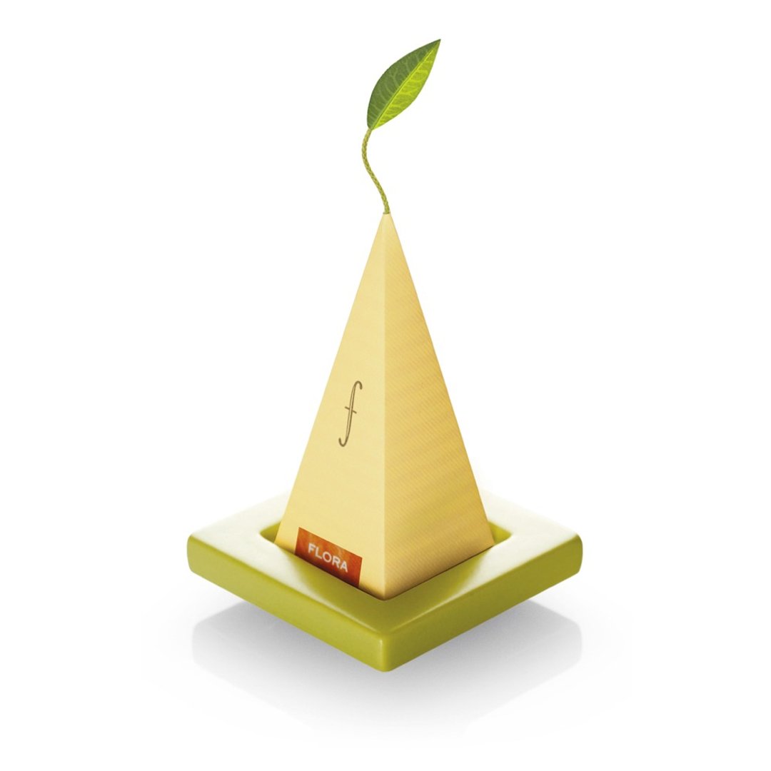 Tea Forte 2入陶瓷方型茶托 - 草绿 - 茶具/茶杯 - 陶 绿色
