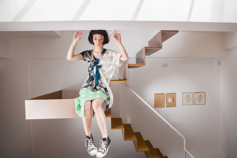 moi non plus 蝴蝶结绑带不对称拼接长款上衣 - 黑/白双色可选 - 其他 - 其他材质 多色