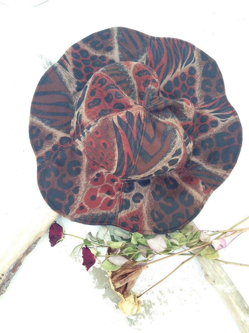 【Qucky】豹爪／大檐花帽 - 帽子 - 其他材质 咖啡色