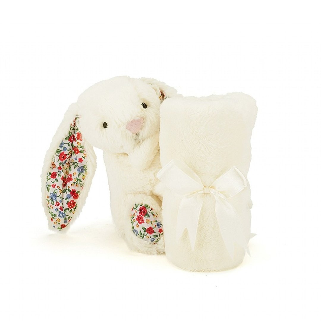 Blossom Cream Bunny Soother 碎花白兔安抚巾 约33x33厘米 - 围嘴/口水巾 - 棉 白色
