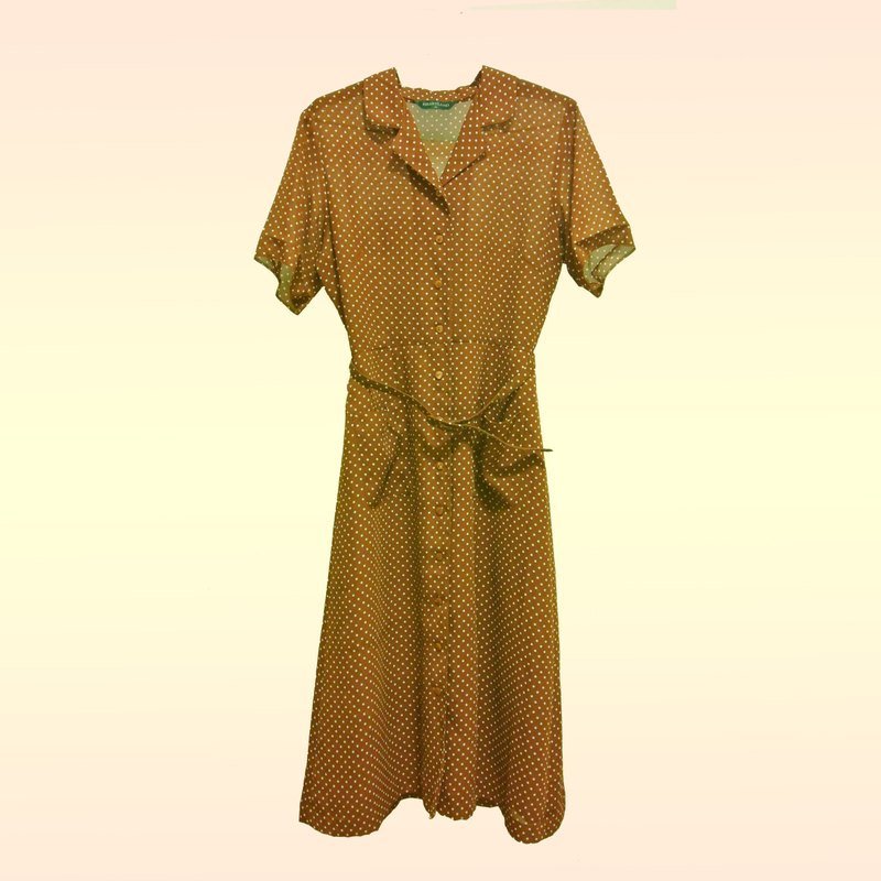 【 来点咖啡 】 特殊剪裁 古着 复古裙  - 洋装/连衣裙 - 其他材质 多色