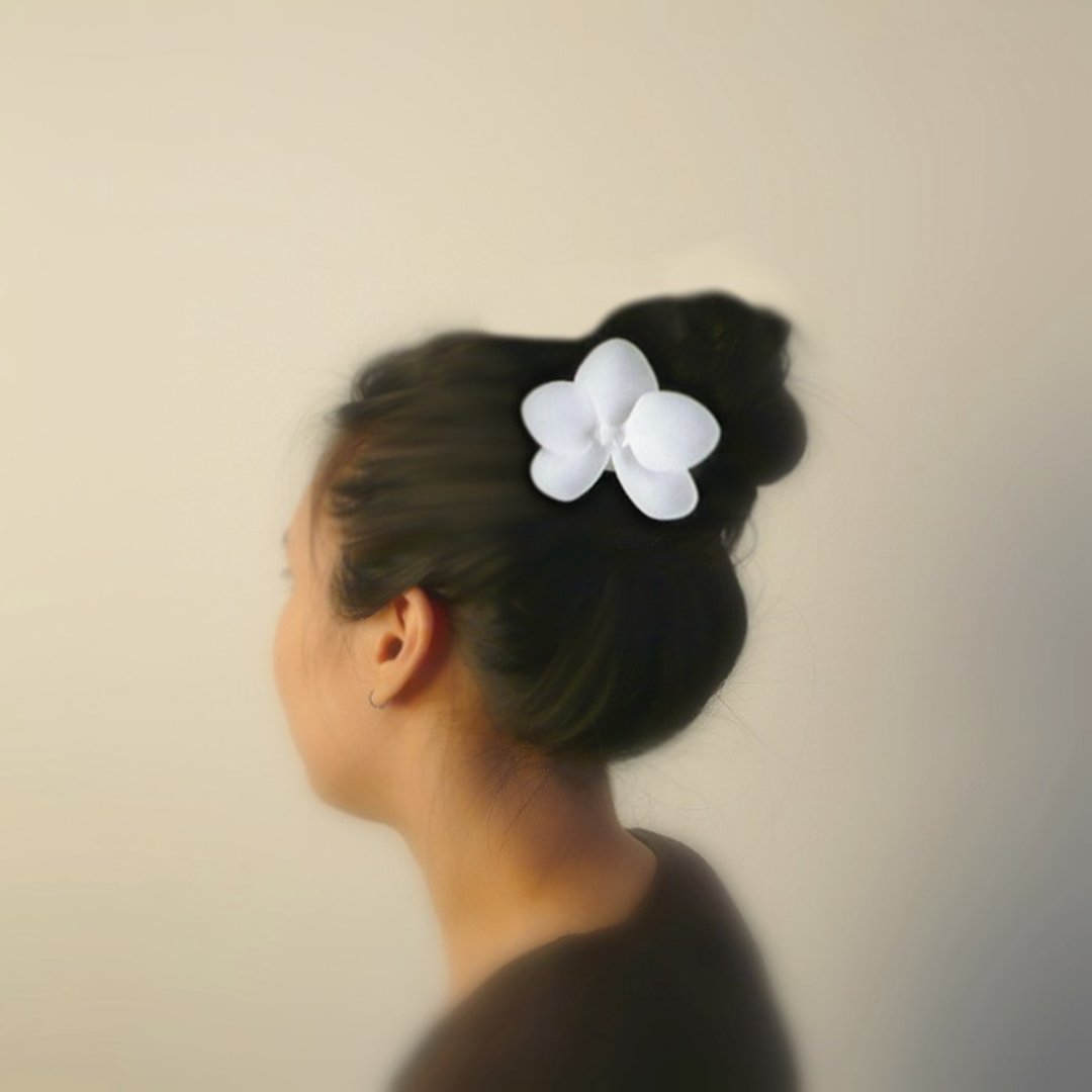 兰花胸针 - 胸针 - 塑料 白色