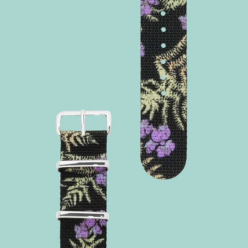 HYPERGRAND军用表带 - 20mm - ELECTRIC ORCHIDS 冷艳兰花 (银扣) - 女表 - 其他材质 多色