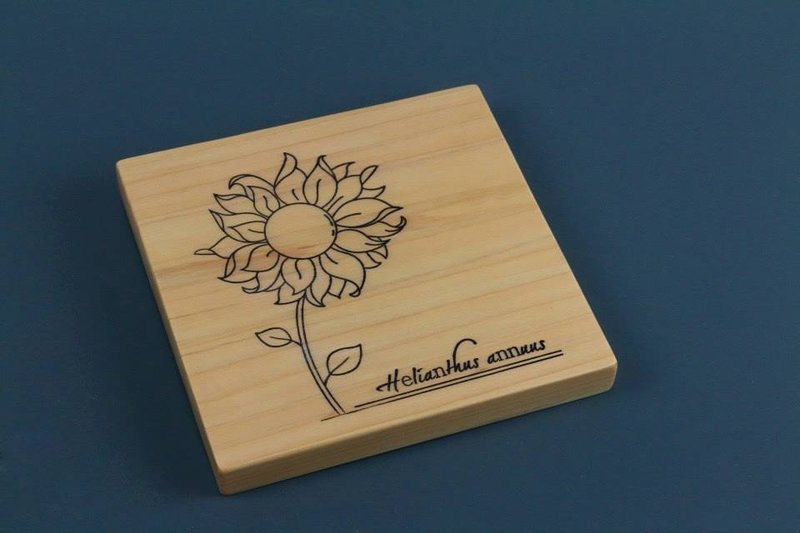 【木头爵士】木制杯垫-向日葵 - 杯垫 - 木头 橘色