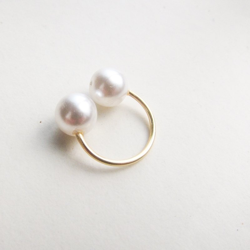 施华洛世奇珍珠指节戒指 / Knuckle Ring (可调式戒围) - 戒指 - 其他金属 金色